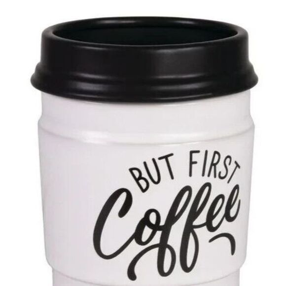 But First Coffee Mug Cup Wax Warmer White Brown Ceramic 3.58 x 4.22 x 5.86-in - Picture 3 of 3